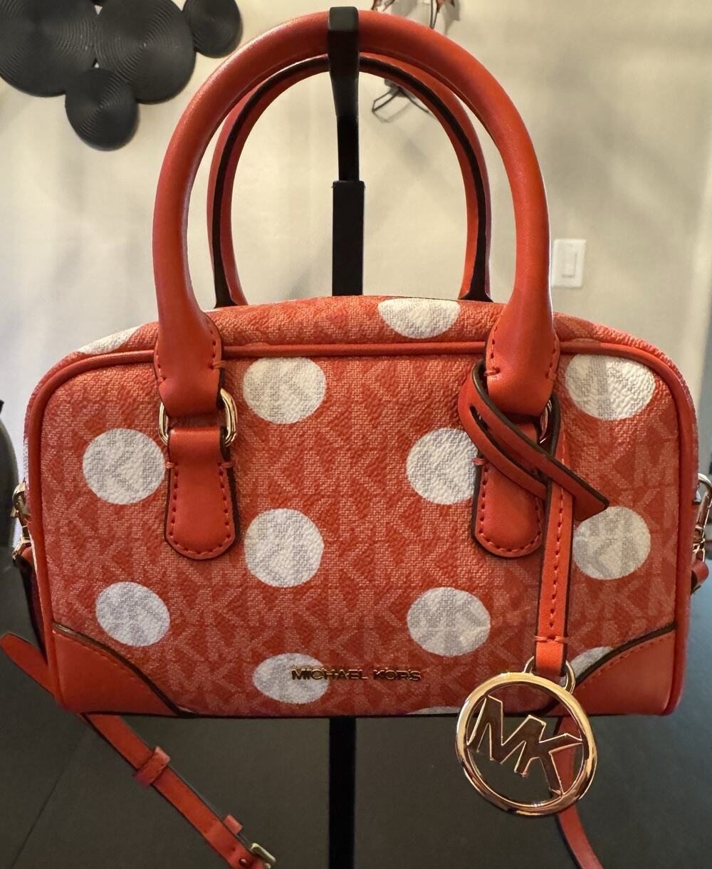 NWOT Michael Kors Thompson Extra Small Polkadot Signature Logo Satchel